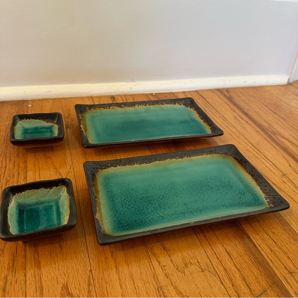 Miya Kosui Green Ceramic Sushi For Two Set - Picture 4 of 16